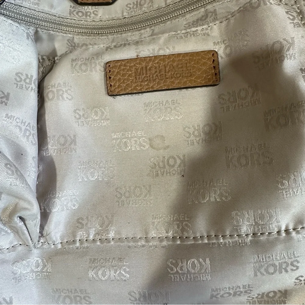 Michael Kors Frances Large Pebbled Leather Grab Bag in Acorn No Tassel READ